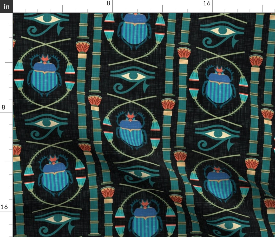 Papyrus_Beetle Fabric Ebony