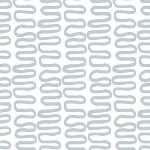 Squiggly Lines in Light Blue & White for Wallpaper & Fabric