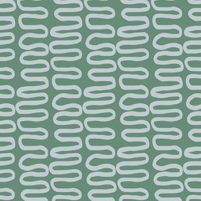 Squiggly Lines in Green & Blue  for Wallpaper & Fabric