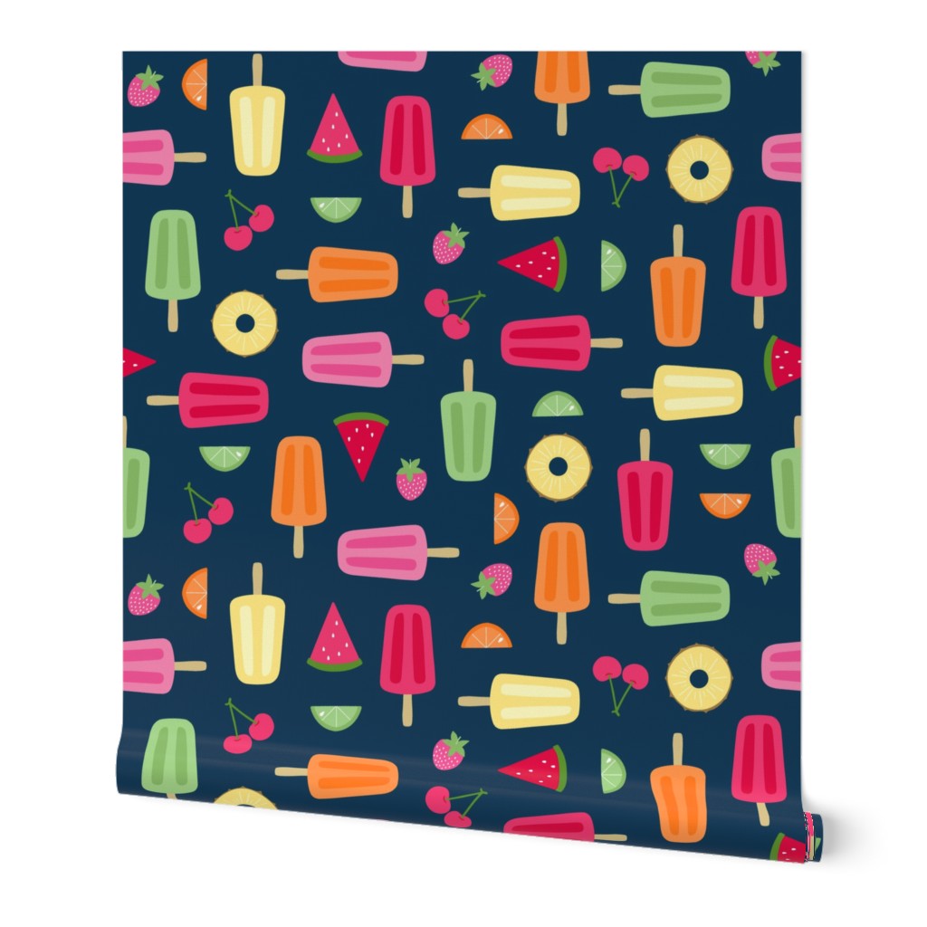 fruity summer popsicles - navy - small