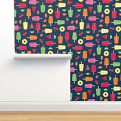 fruity summer popsicles - navy - small
