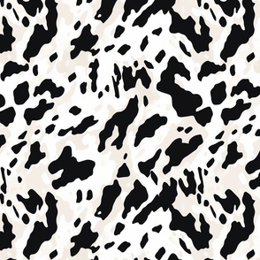 SMALL cow print fabric - black and white cow fabric