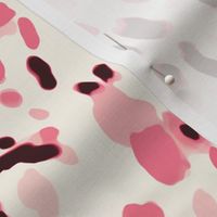 SMALL pink cow print fabric - strawberry cow fabric - Cow Print in Pink on Cream