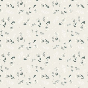 small daisies on light sage green