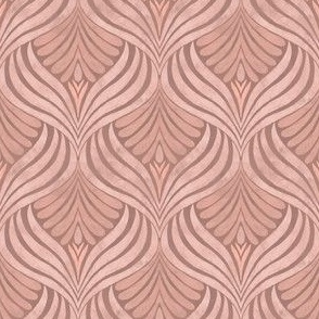 Tonal Abstract Floral Ogee with Texture on a Soft Brown Ground Color_Small
