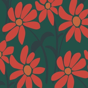 Country Floral - holiday red 