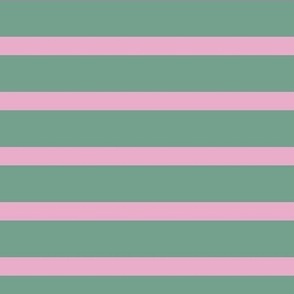 Soft Mint Green and Pink Breton Stripes - Feminine Nautical French Sailor Stripe in Crème de Menthe and Lilac Light Rose Pink