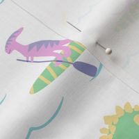 Dinosaur Surf Party - Retro Pastel