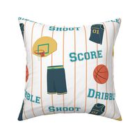 Basketball Sport Dribble Shoot Score Fabric