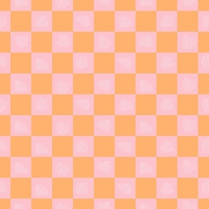 Retro Funky, Sketchy Peach Grid