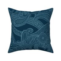 Teal Paisley Tranquility: Elegant Patterns in Harmonious Hues