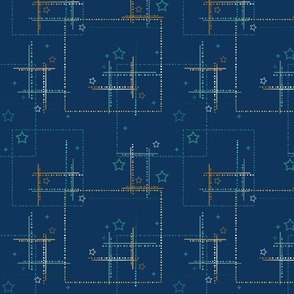 retro dark blue background with abstract pattern