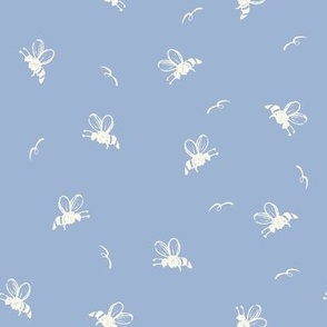 cream and pale blue bees