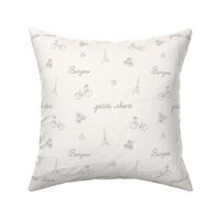 My little Paris Bonjour Petite Cherie in French Grey and Off White | Small Version