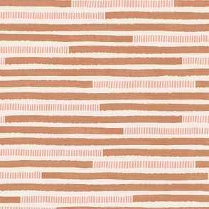 Hand Drawn Stripes - Terra Cotta - Salmon - XL - (Willow Weaver)