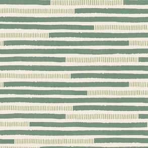 Hand Drawn Stripes - Emerald - XL - (Willow Weaver)