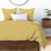 Patchwork Rug Cheater Quilt Stripes - Gold - XL (How Bazaar)