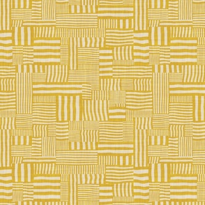 Patchwork Rug Cheater Quilt Stripes - Gold - M (How Bazaar)