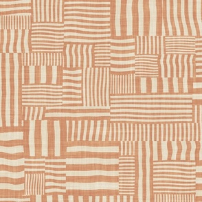 Patchwork Rug Cheater Quilt Stripes - Terra Cotta - XL (How Bazaar)