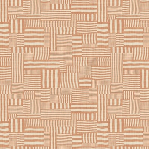 Patchwork Rug Cheater Quilt Stripes - Terra Cotta - M (How Bazaar)