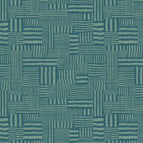 Patchwork Rug Cheater Quilt Stripes - Cerulean Blue - M (How Bazaar)