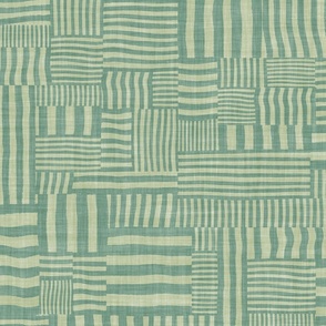 Patchwork Rug Cheater Quilt Stripes - Emerald Green - XL (How Bazaar)