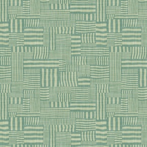 Patchwork Rug Cheater Quilt Stripes - Emerald Green - M (How Bazaar)