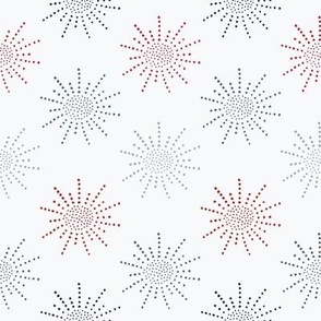 Red White and Blue Fireworks Dots Suns (Large Scale) 