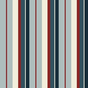 July Stripes Red White and Blue (Medium Scale)