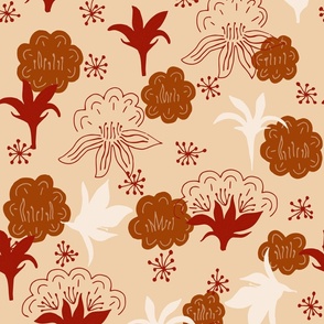Flowers in pretty maroon and brown 