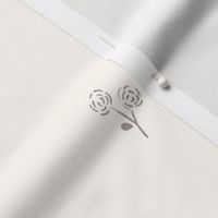 My Little Paris Dainty Flowers in French Grey on Off White Background | Small Version