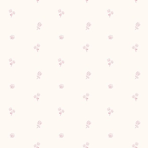 My Little Paris Dainty Flowers in Pink on Off White Background | Small Version