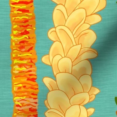 jumbo - Hawaiian flower Lei Stand--Aqua Texture