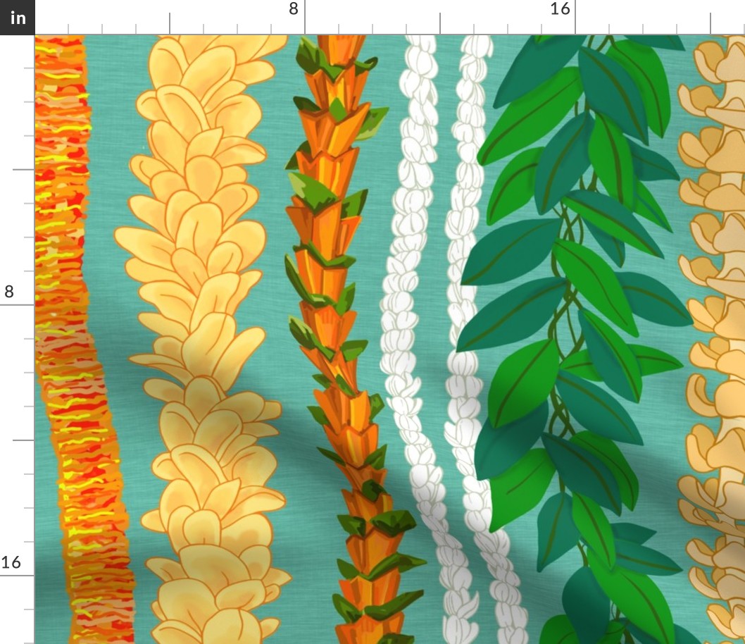 jumbo - Hawaiian flower Lei Stand--Aqua Texture