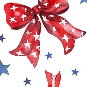 July 4th Bows red white blue