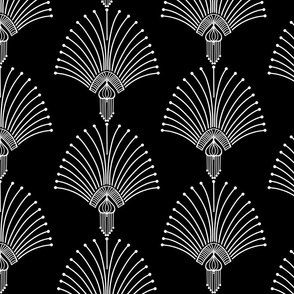 Art Deco Luxe Great Gatsby Golden Twenties Style Pattern  White On Black