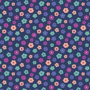 forest flowers navy