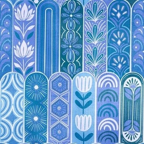Purple Dusk - Art Deco Mosaic Tiles (Small Scale)