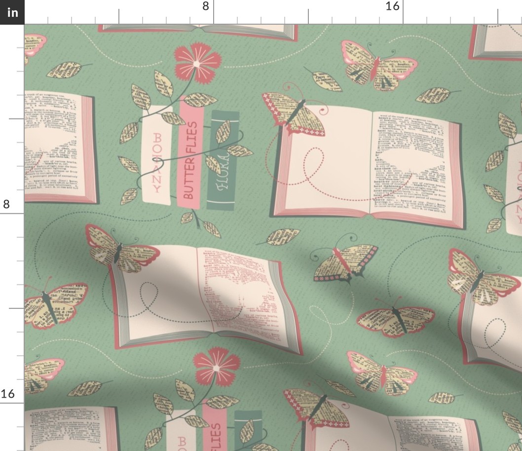 (L) A surrealist's library - bibliophilia for book lovers pastel green