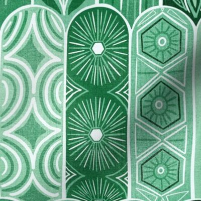 Green Dawn - Art Deco Mosaic Tiles