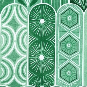 Green Dawn - Art Deco Mosaic Tiles