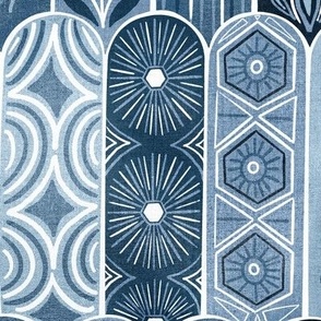 Denim Art Deco Mosaic Tiles