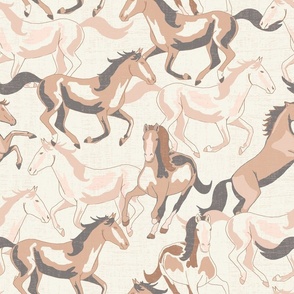 Harmony of Horses Soft Neutral Beige/ Ecru White (L)