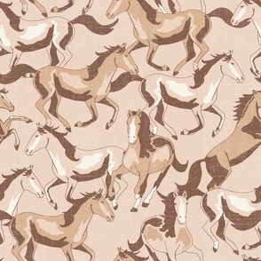 Harmony of Horses Soft Neutral Brown/ Pink  (L)