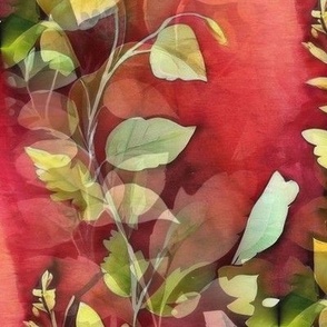 floral red yellow aquarell
