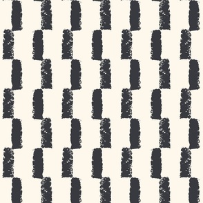 Textured Vertical Rectangle Checkerboard Checkers Stripe in Charcoal