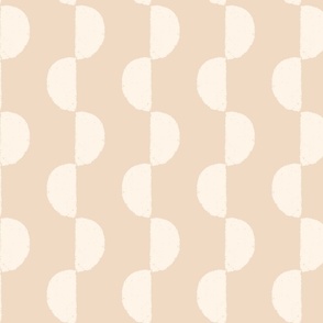 Textured Half Circle Mod Half Moon Vertical Stripe in Warm Beige