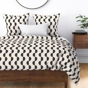 Textured Half Circle Mod Half Moon Vertical Stripe in Charcoal