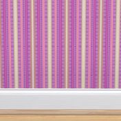 woven boho stripes vertical lilac pink golden