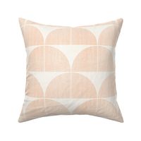 Warm Minimalist Arch with Fabric Texture in Tonal Soft Pink and Cream Linen